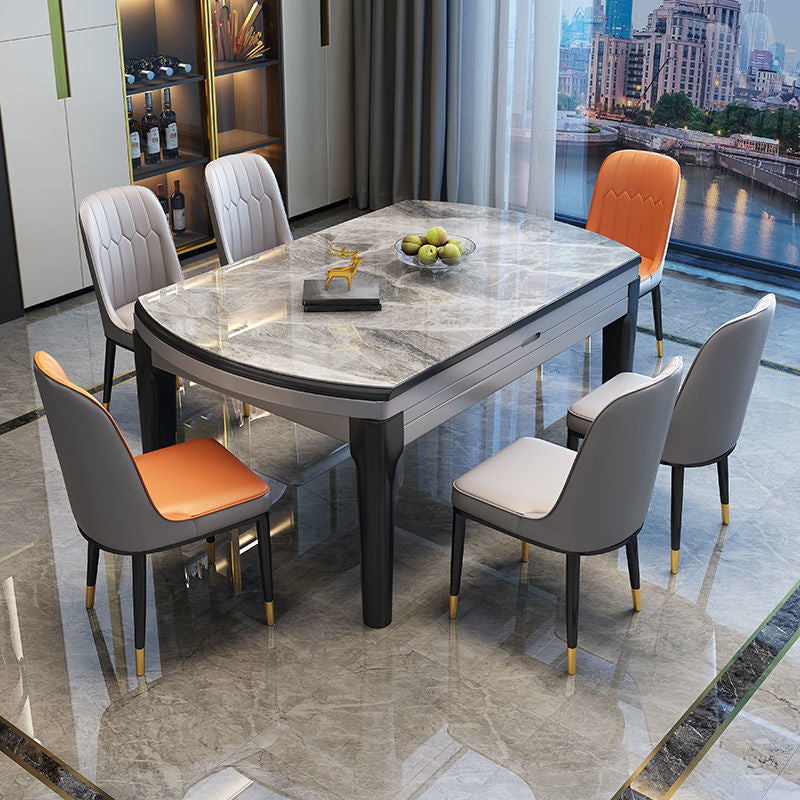 Contemporary Extendable Folding Table Solid Wood Base Table for Dining Room