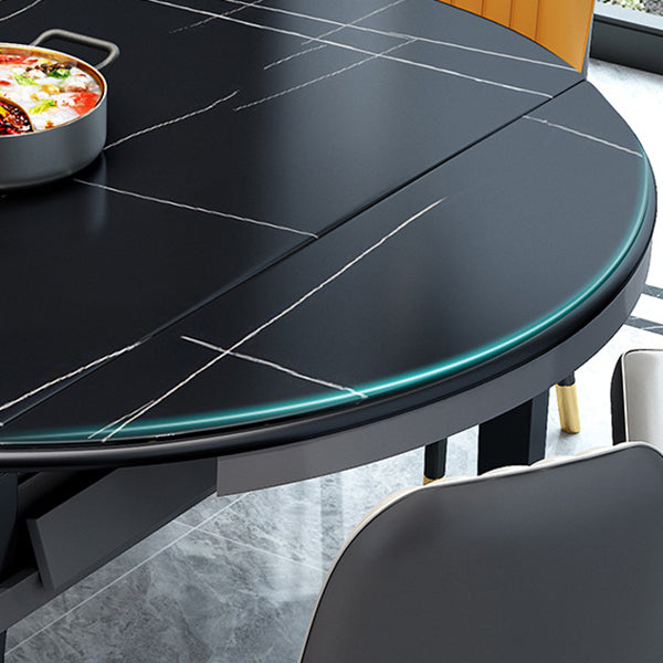 Contemporary Extendable Folding Table Solid Wood Base Table for Dining Room