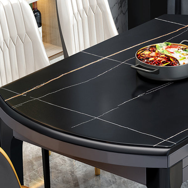 Contemporary Extendable Folding Table Solid Wood Base Table for Dining Room