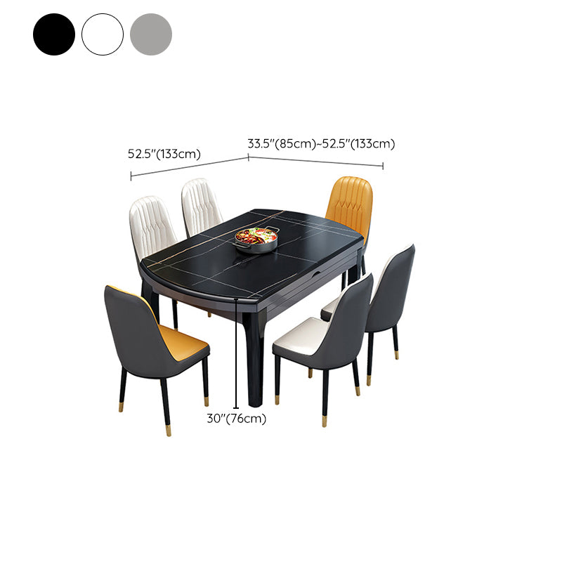 Contemporary Extendable Folding Table Solid Wood Base Table for Dining Room