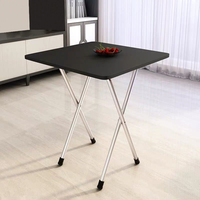 Metal and Wood Table 28.5"H Mid-century Modern Minimalist Foldable Square Dining Table