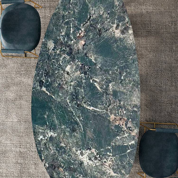 Sintered Stone Home Desk Luxury Oval Shape Fixed Table for Dining Room