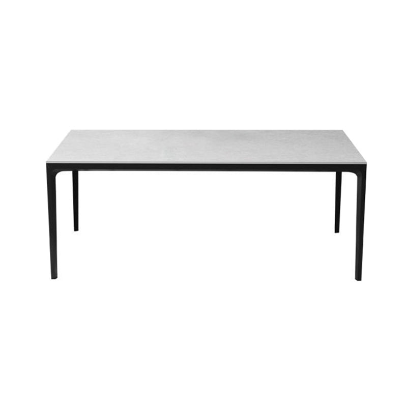 Industrial Sintered Stone Kitchen Table Rectangle Fixed Dining Room Desk