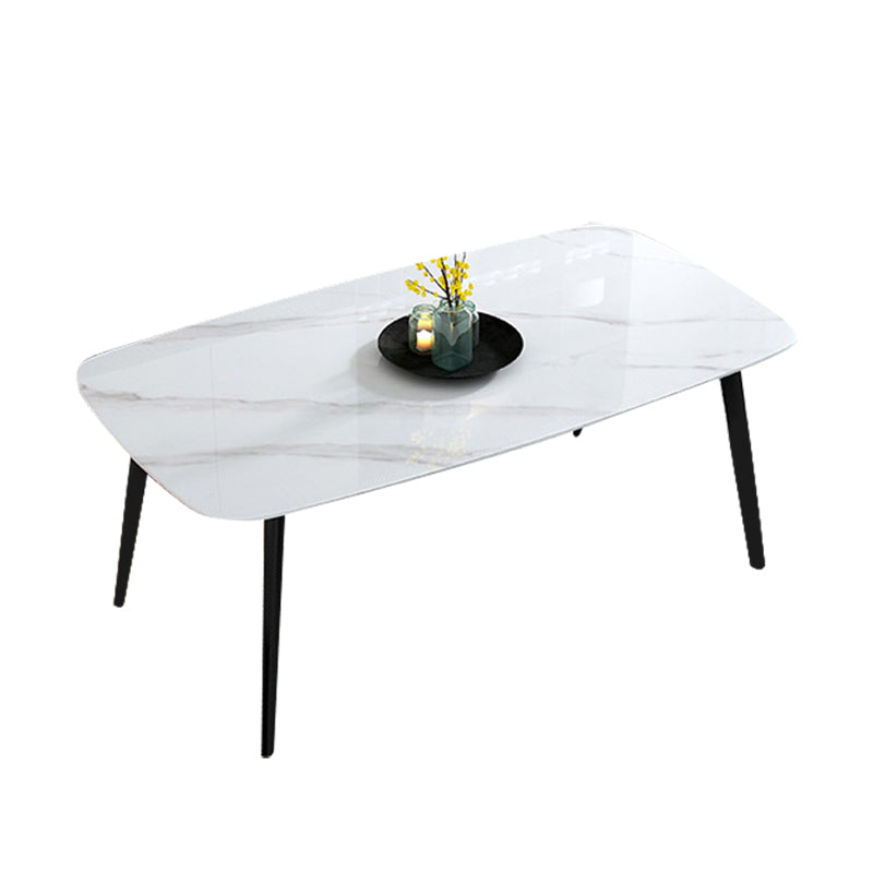 Home Sintered Stone Kitchen Table Industrial Rectangle Fixed Dining Desk
