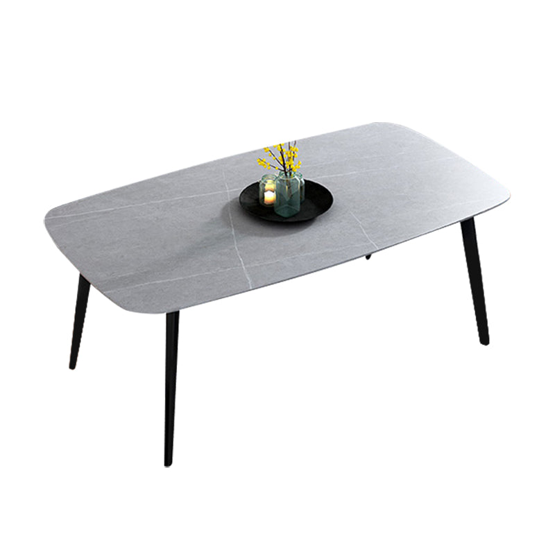 Home Sintered Stone Kitchen Table Industrial Rectangle Fixed Dining Desk