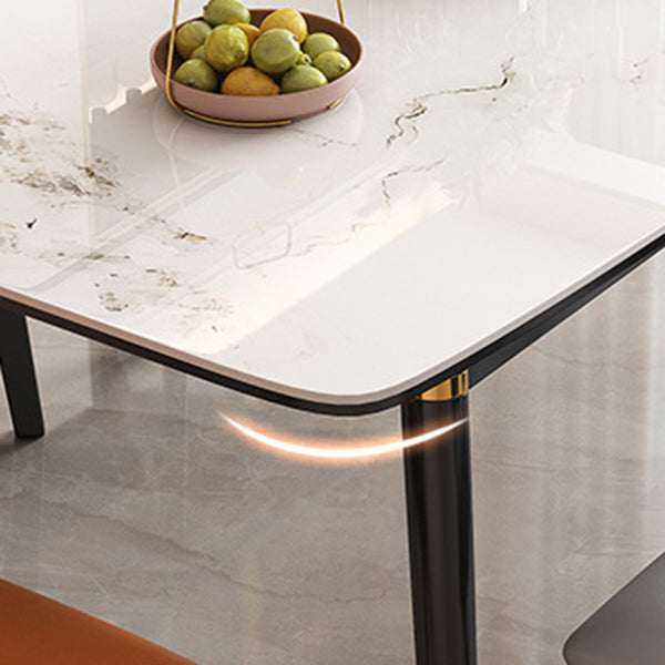 Modern Extendable Stone Dining Table Wood Base Table for Dining Room