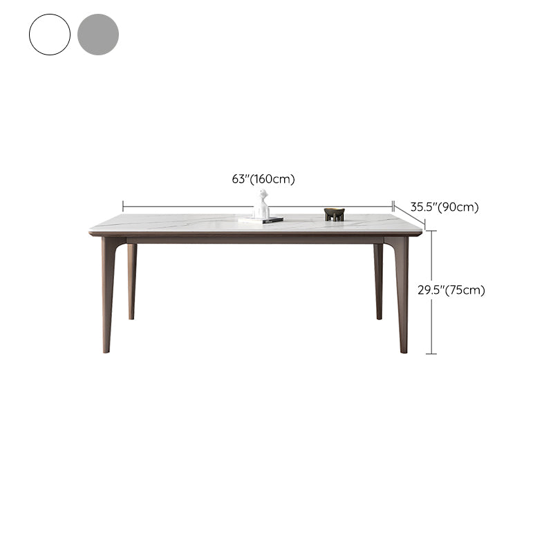 Industrial Rectangle Shape Dining Table Sintered Stone Fixed Desk for Home