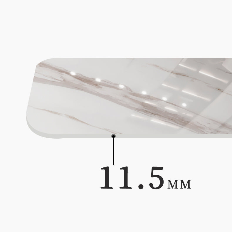 Slate and Metal Table Glam Style Minimalist Rectangular Dining Table