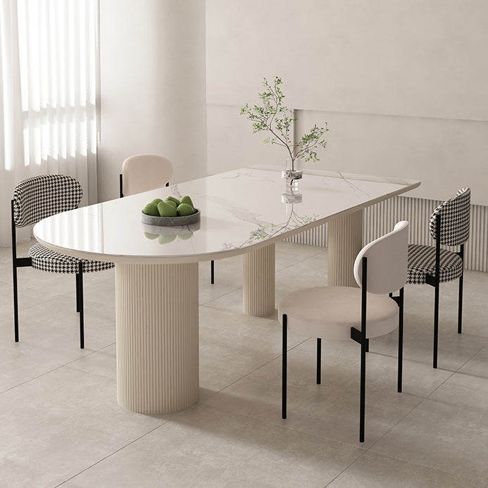 Slate and Metal Table Modern Minimalist Home White Dining Table