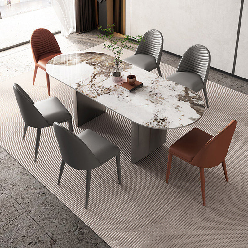 Simplicity Kitchen Table Sintered Stone Double Pedestal Dining Table