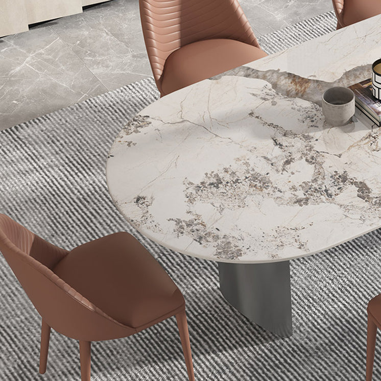 Simplicity Kitchen Table Sintered Stone Double Pedestal Dining Table