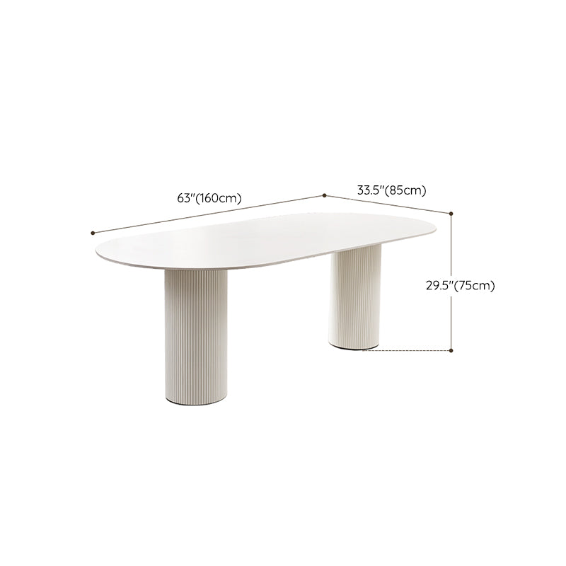 White Home Simplicity Fixed Table Sintered Stone Dining Room Desk