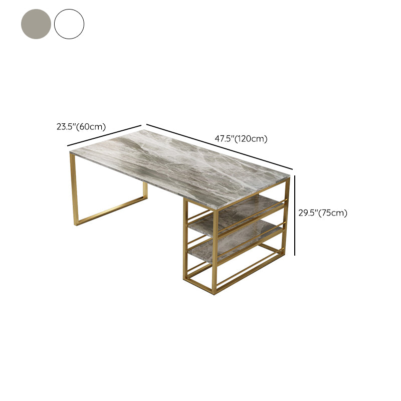 Metal and Slate Table Contemporary Family Rectangular Dining Table