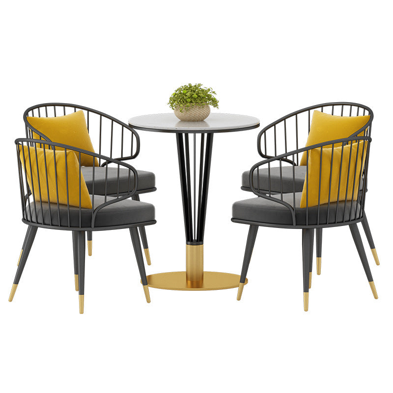 Industrial Kitchen Dining Armchair Windsor Back Side Chair in Black