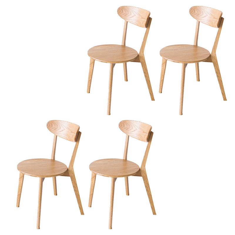 Wood Side Dining Chairs Traditional Open Back Dining Side Chair in Natural