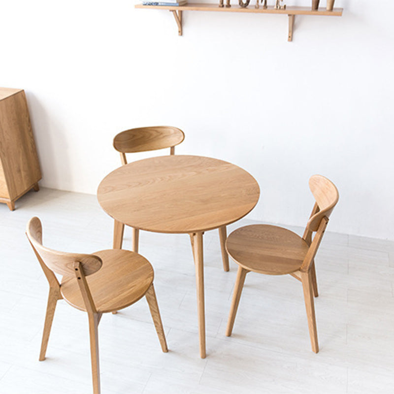 Wood Side Dining Chairs Traditional Open Back Dining Side Chair in Natural