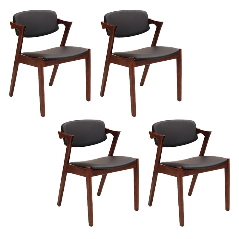 Wood Side Dining Chairs Contemporary Open Back Dining Side Chair in Black