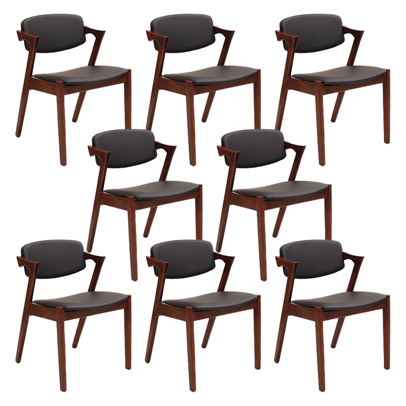 Wood Side Dining Chairs Contemporary Open Back Dining Side Chair in Black