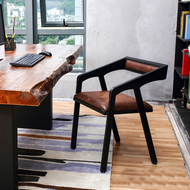 Metal Side Dining Chairs Industrial Open Back Dining Side Chair