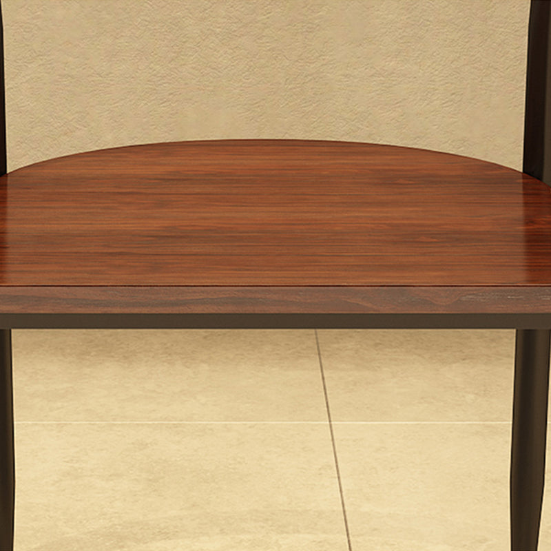 Contemporary Kitchen Dining Armchair Metal Side Dining Chairs in Black