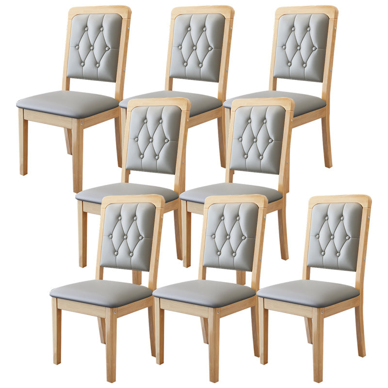 Contemporary Wood Dining Armless Chair Open Back Dining Side Chair