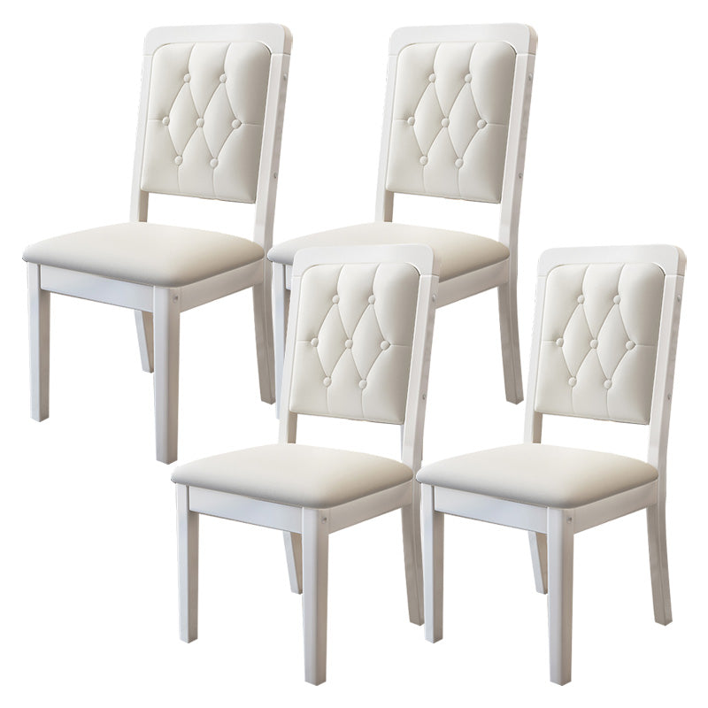 Contemporary Wood Dining Armless Chair Open Back Dining Side Chair