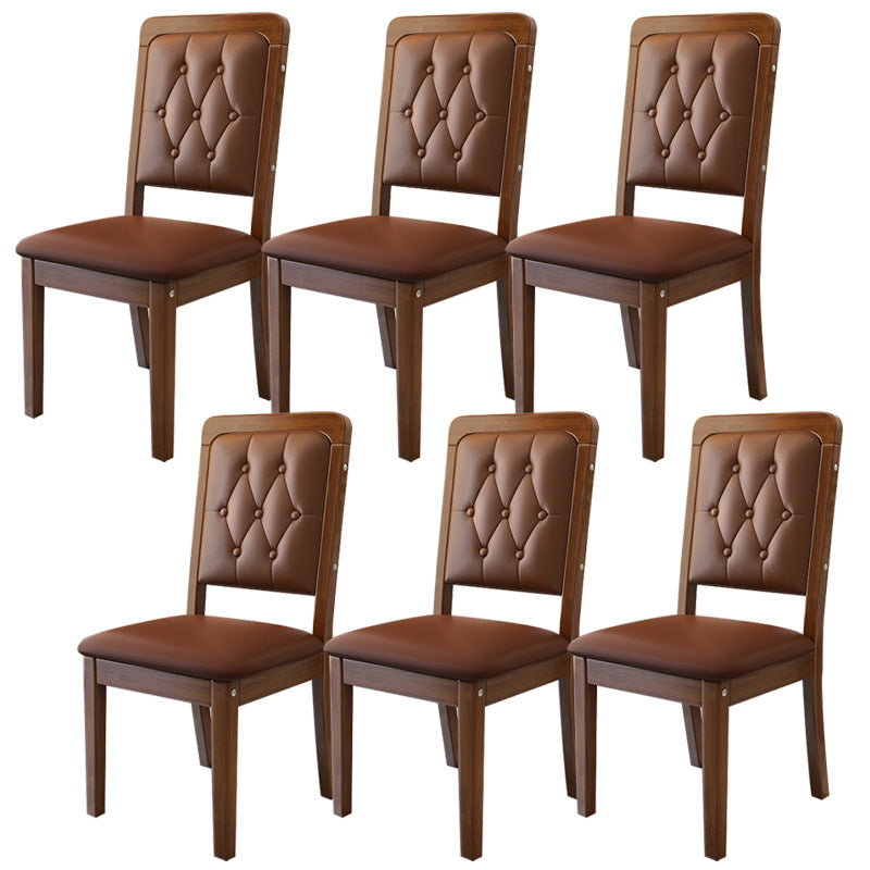 Contemporary Wood Dining Armless Chair Open Back Dining Side Chair