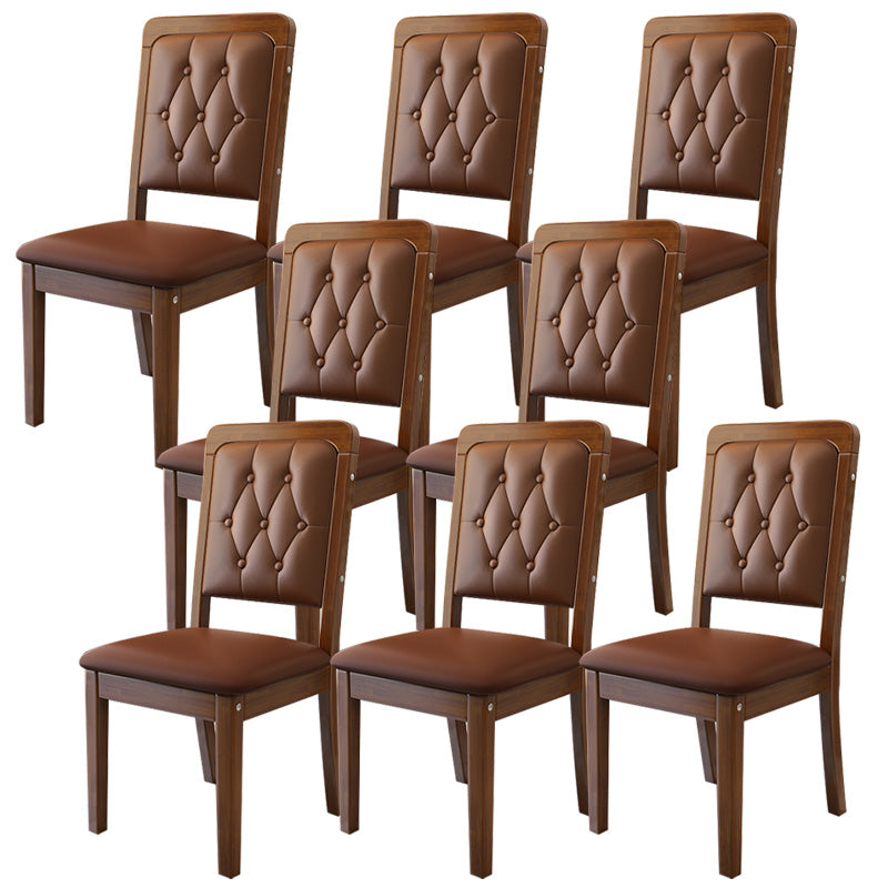 Contemporary Wood Dining Armless Chair Open Back Dining Side Chair