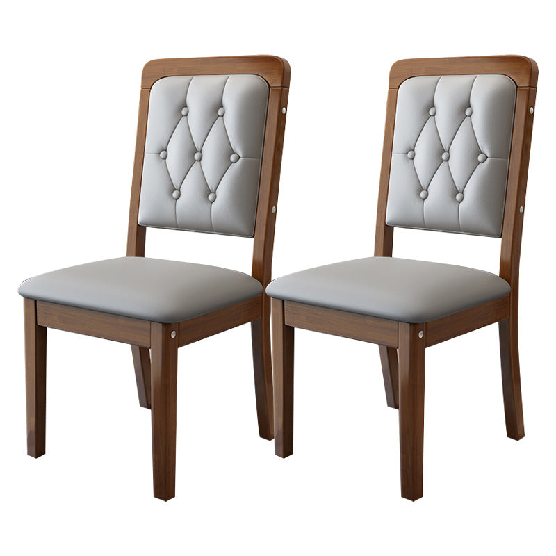 Contemporary Wood Dining Armless Chair Open Back Dining Side Chair