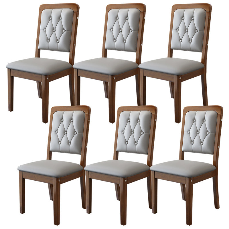 Contemporary Wood Dining Armless Chair Open Back Dining Side Chair