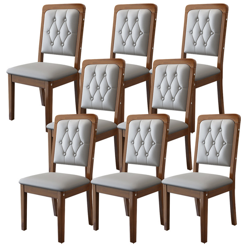 Contemporary Wood Dining Armless Chair Open Back Dining Side Chair