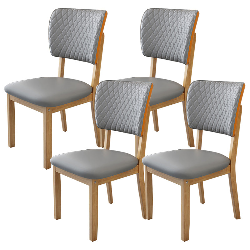 Contemporary Wood Dining Chairs Open Back Dining Side Chair for Restaurant Use