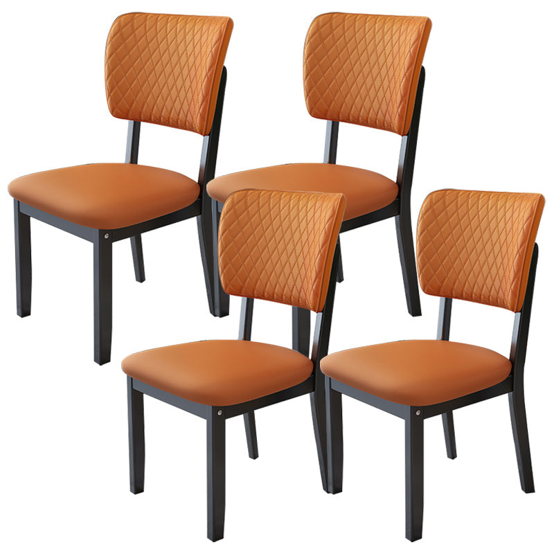 Contemporary Wood Dining Chairs Open Back Dining Side Chair for Restaurant Use