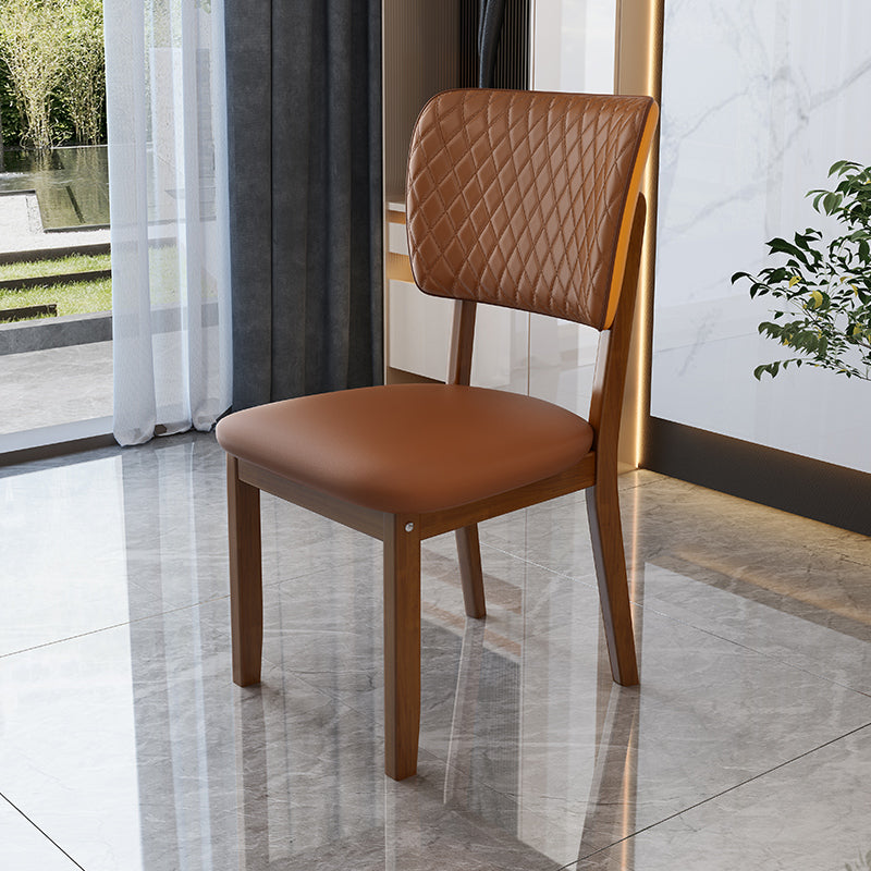 Contemporary Wood Dining Chairs Open Back Dining Side Chair for Restaurant Use