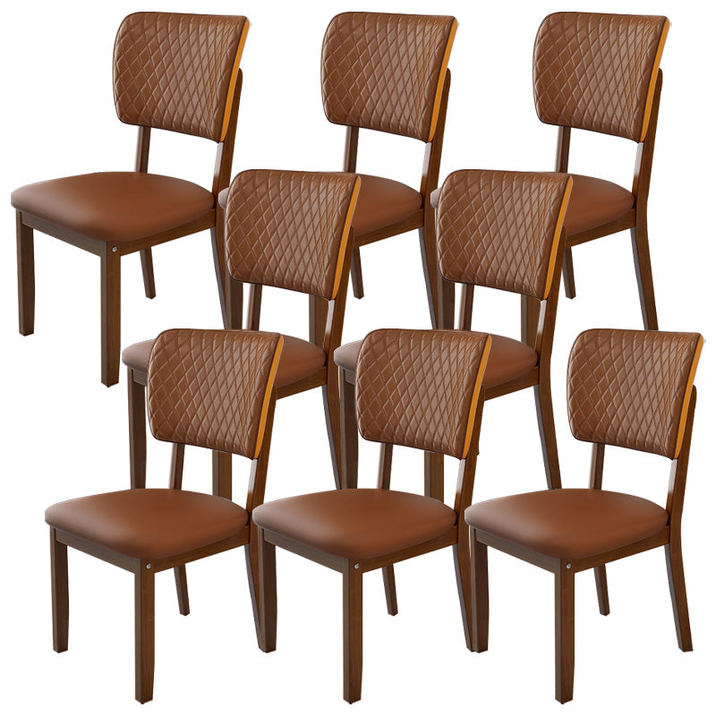 Contemporary Wood Dining Chairs Open Back Dining Side Chair for Restaurant Use