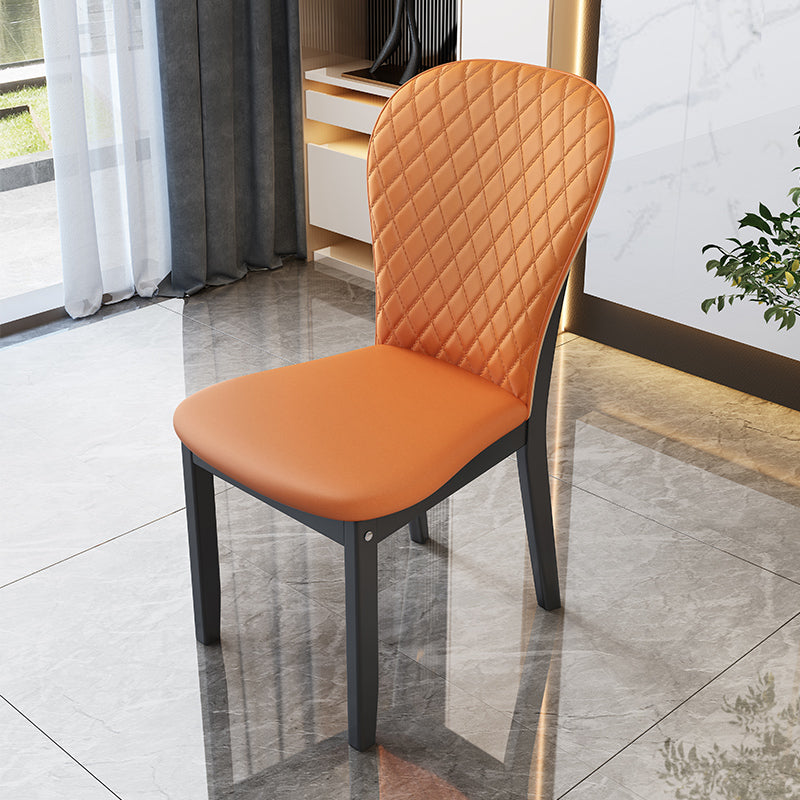 Contemporary Wood Dining Armless Chairs Upholstered Side Chairs for Restaurant Use