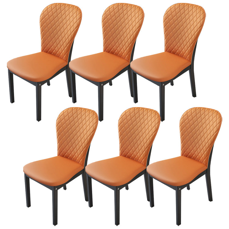Contemporary Wood Dining Armless Chairs Upholstered Side Chairs for Restaurant Use