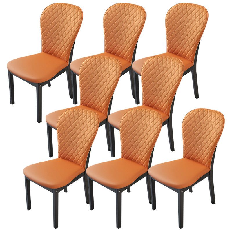 Contemporary Wood Dining Armless Chairs Upholstered Side Chairs for Restaurant Use