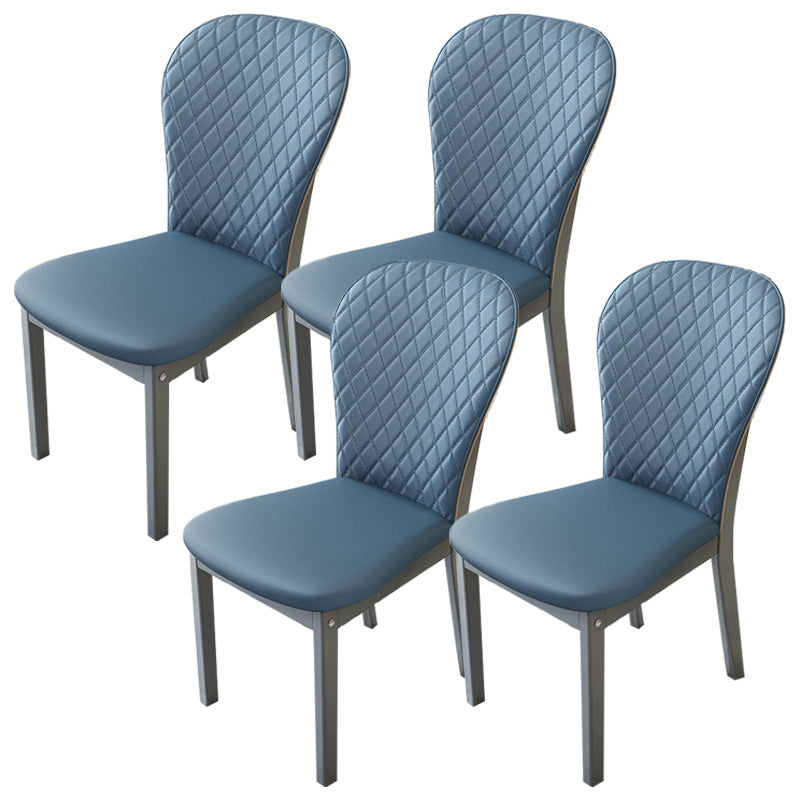 Contemporary Wood Dining Armless Chairs Upholstered Side Chairs for Restaurant Use
