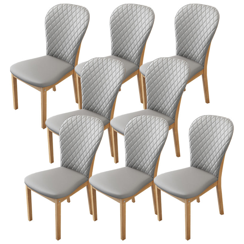 Contemporary Wood Dining Armless Chairs Upholstered Side Chairs for Restaurant Use
