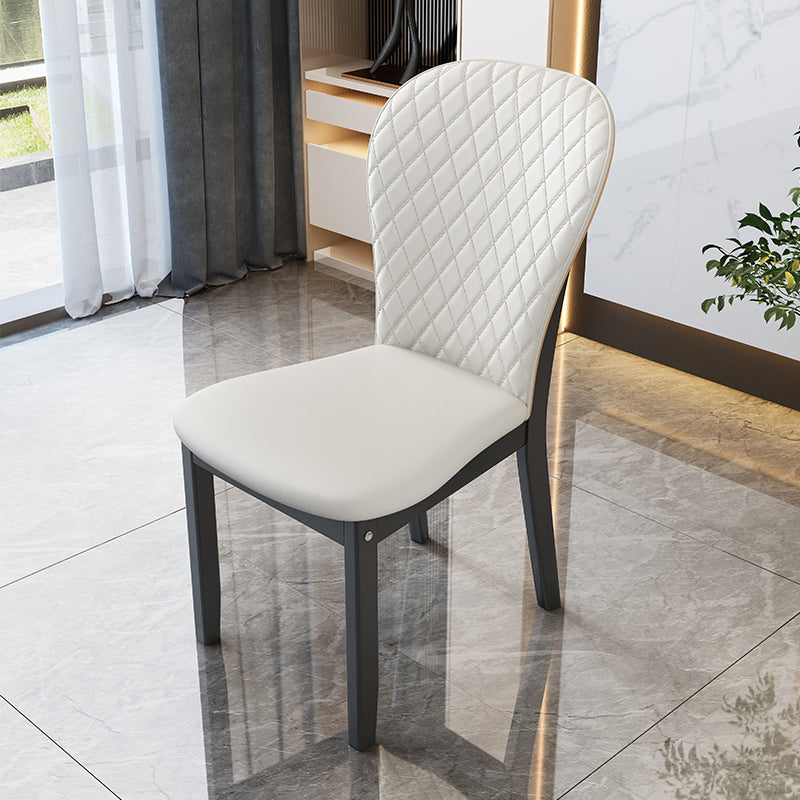 Contemporary Wood Dining Armless Chairs Upholstered Side Chairs for Restaurant Use