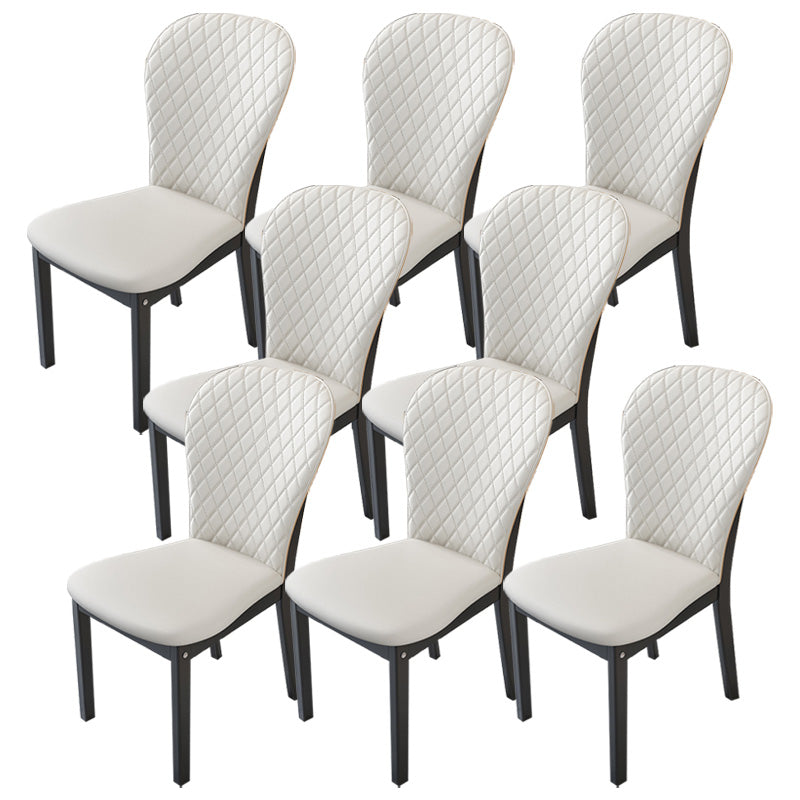 Contemporary Wood Dining Armless Chairs Upholstered Side Chairs for Restaurant Use