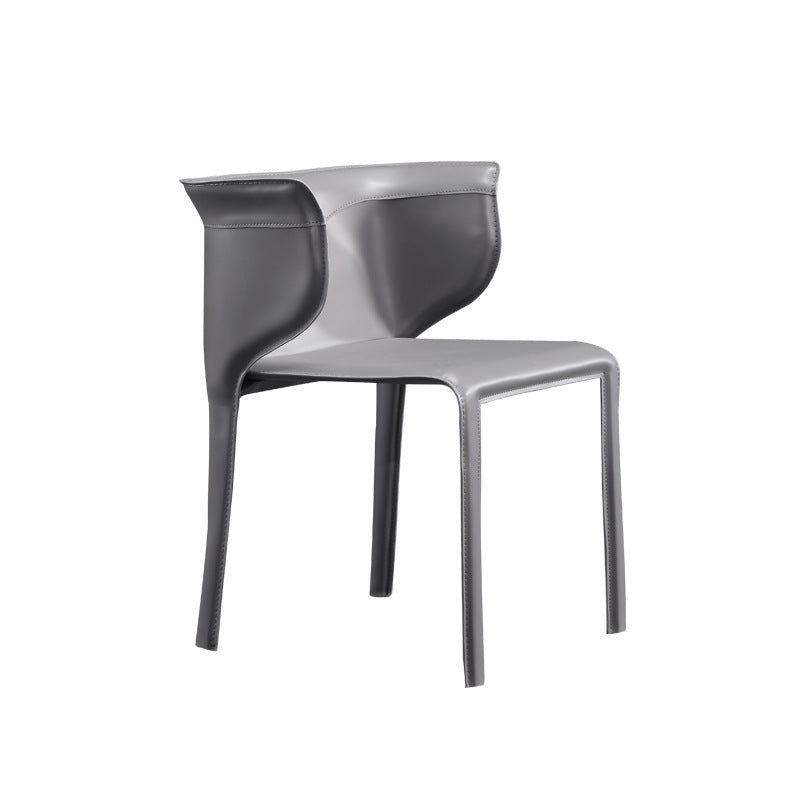Contemporary Metal Dining Room Chairs Arm Leather Dining Chairs for Home Use