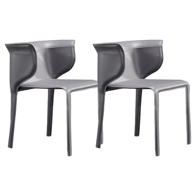 Contemporary Metal Dining Room Chairs Arm Leather Dining Chairs for Home Use