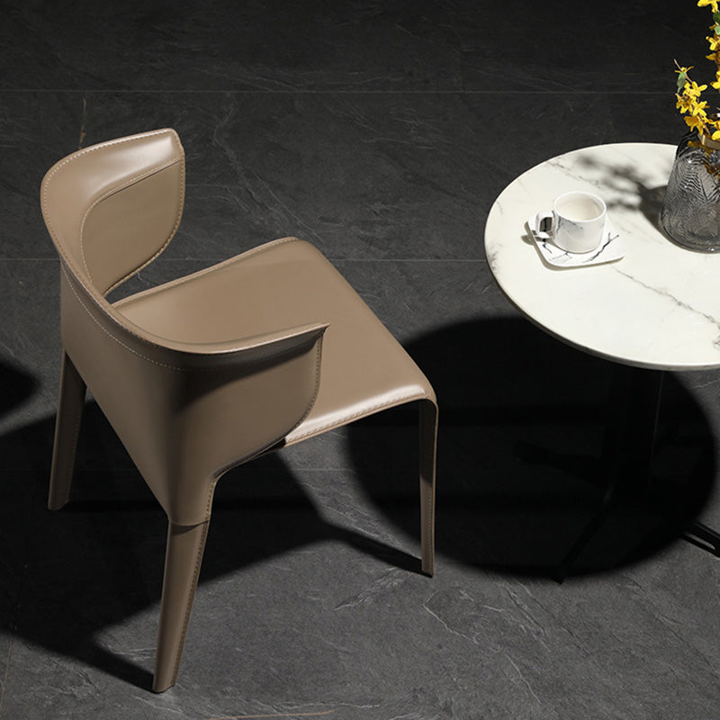 Contemporary Metal Dining Room Chairs Arm Leather Dining Chairs for Home Use