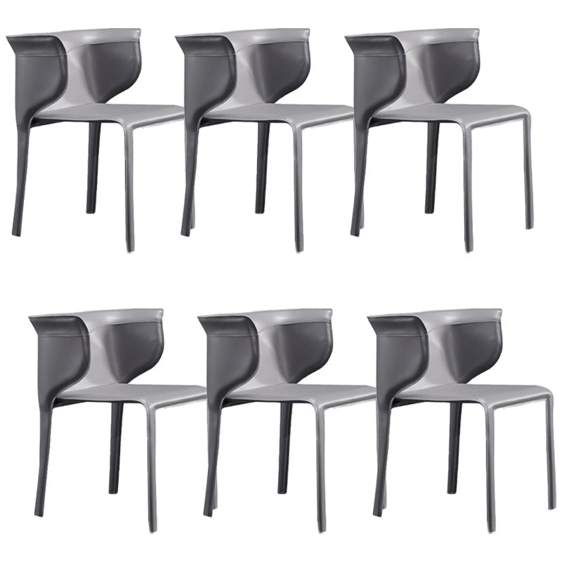 Contemporary Metal Dining Room Chairs Arm Leather Dining Chairs for Home Use