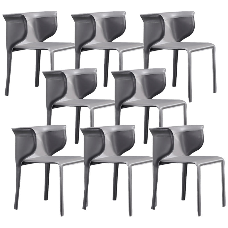 Contemporary Metal Dining Room Chairs Arm Leather Dining Chairs for Home Use