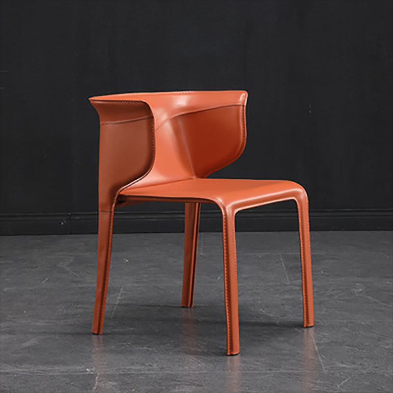 Contemporary Metal Dining Room Chairs Arm Leather Dining Chairs for Home Use