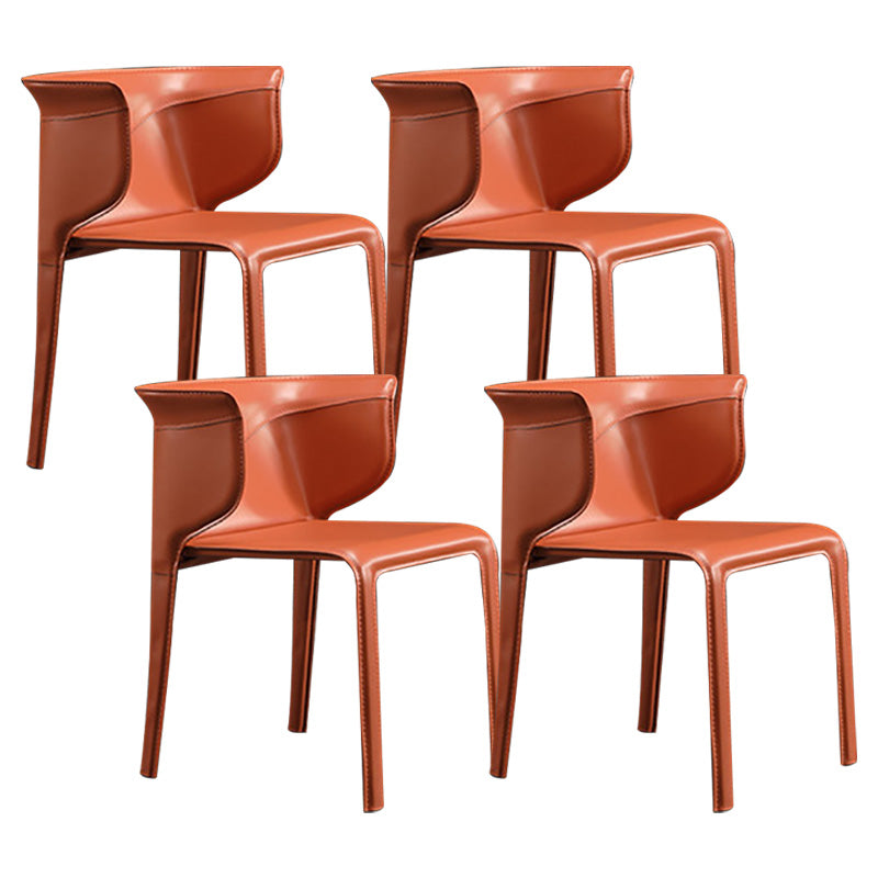 Contemporary Metal Dining Room Chairs Arm Leather Dining Chairs for Home Use