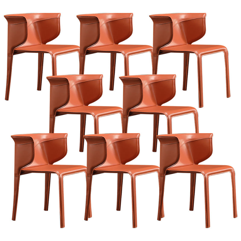 Contemporary Metal Dining Room Chairs Arm Leather Dining Chairs for Home Use